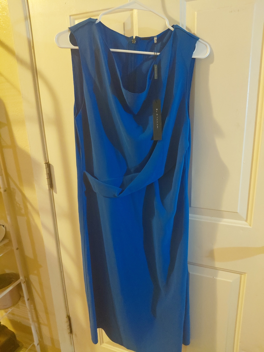Elie Tahari Cowl Neck Sheath Dress in Bright Blue